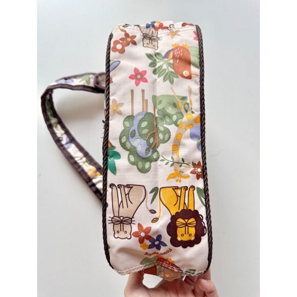 LESPORTSAC Jungle Animal Print Nylon Logo Grosgrain Trim Shoulder Bag Purse - Picture 7 of 15